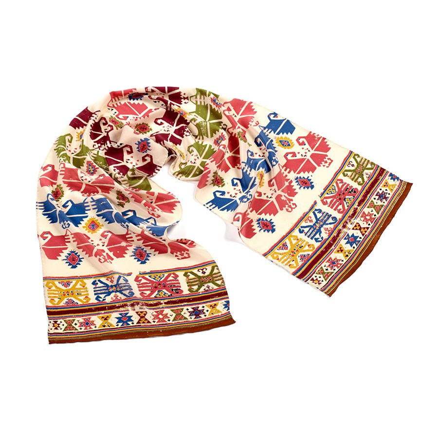 Kilim Multi Crêpe de Chine Scarf