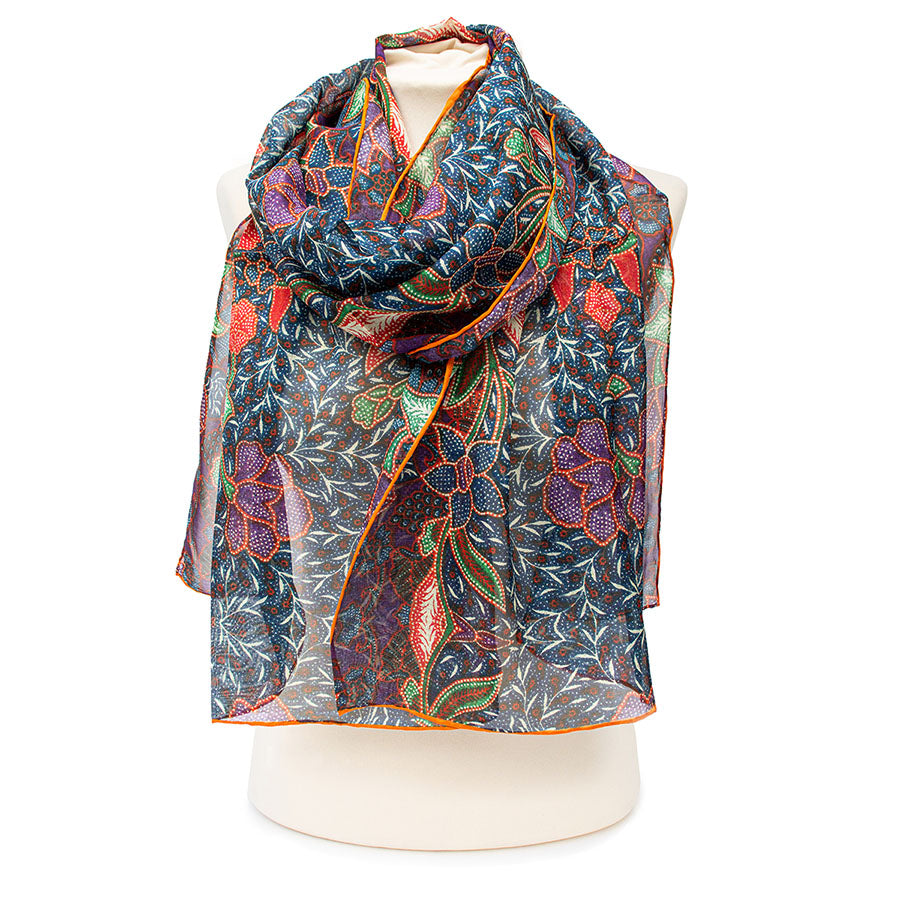 Batik Silk Chiffon Scarf – Fox Chave - Main Image