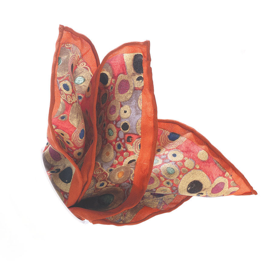 RED KLIMT POCKET SQUARE Plume