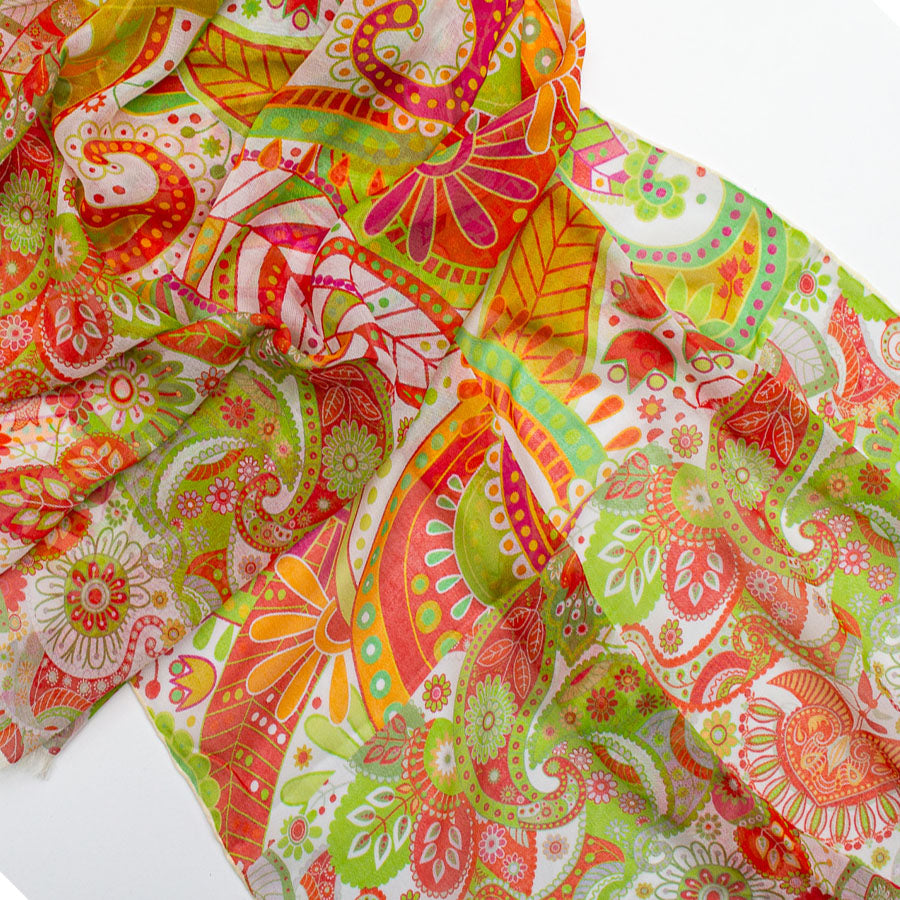 Indian Bright Silk Modal Scarf - Detail