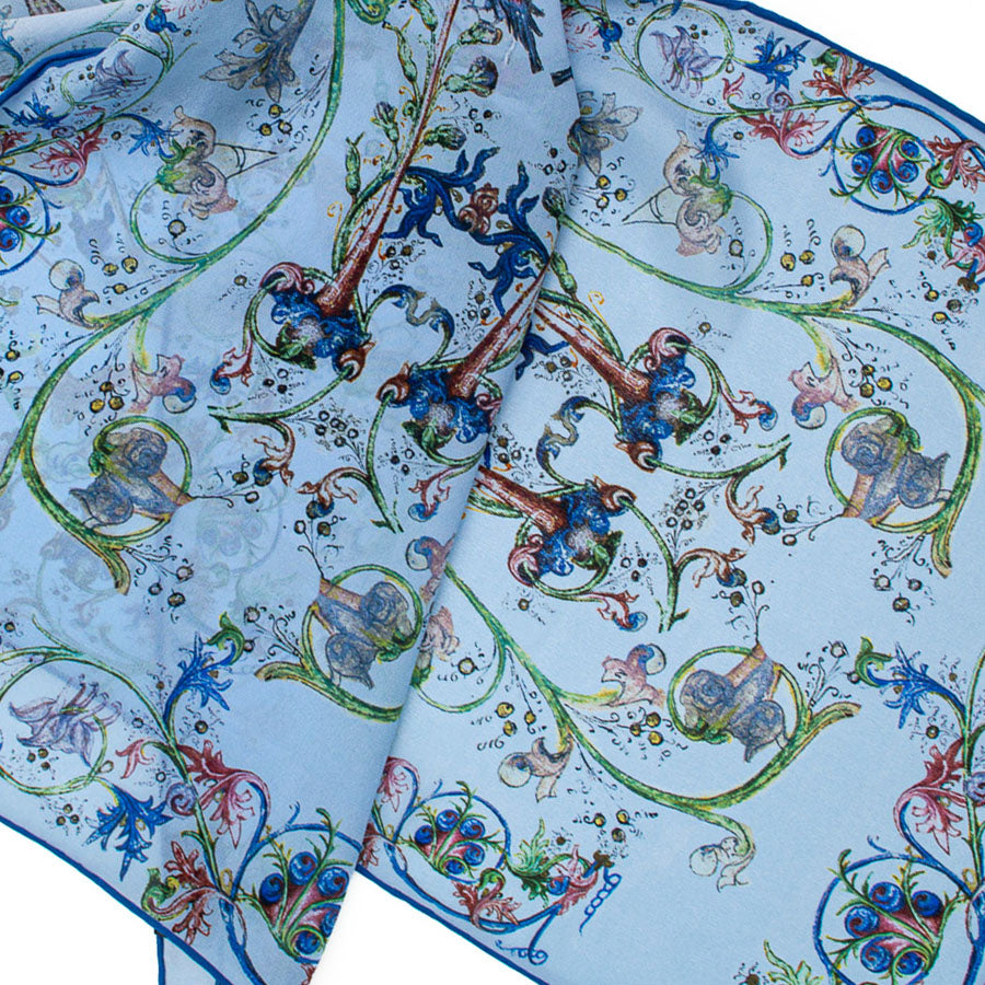 Gutenburg Bible Crêpe de Chine Scarf - Detail