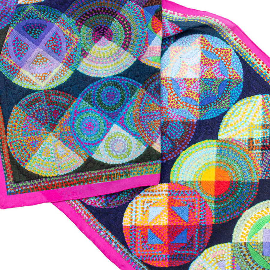 Modernist Quilt Crêpe de Chine Scarf - Detail