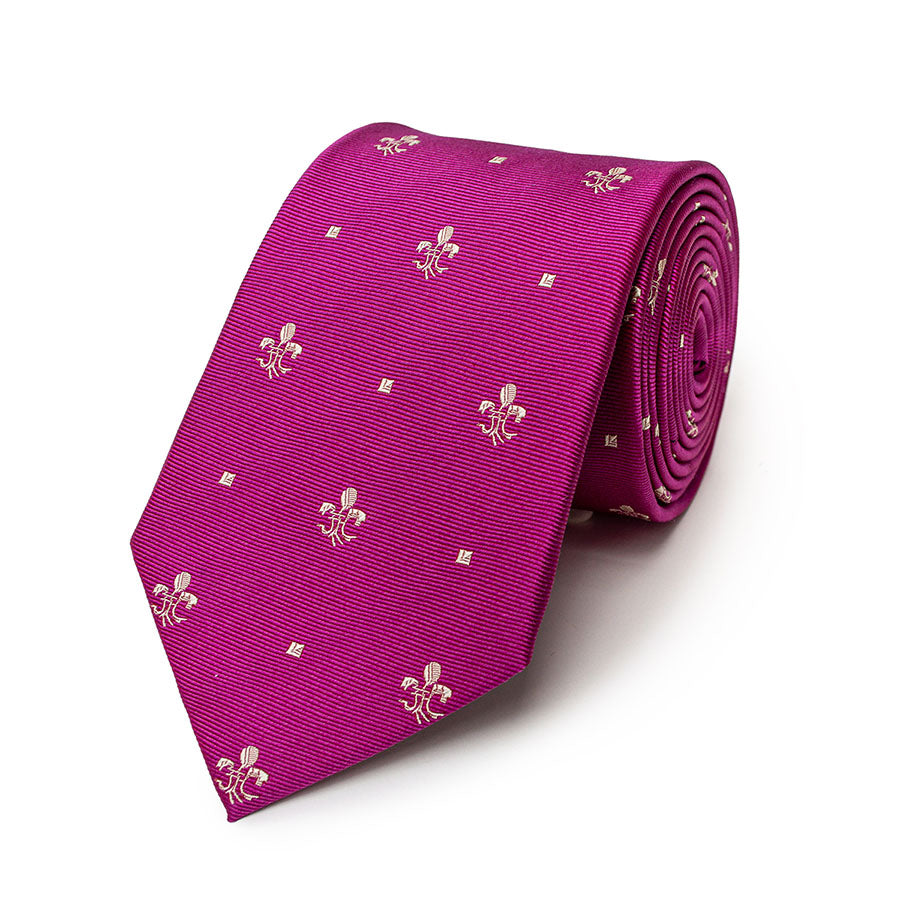 Fleur de Lis Cerise Silk Tie