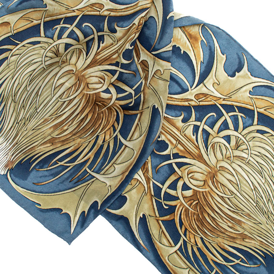 Thistle Crêpe de Chine Scarf - Detail