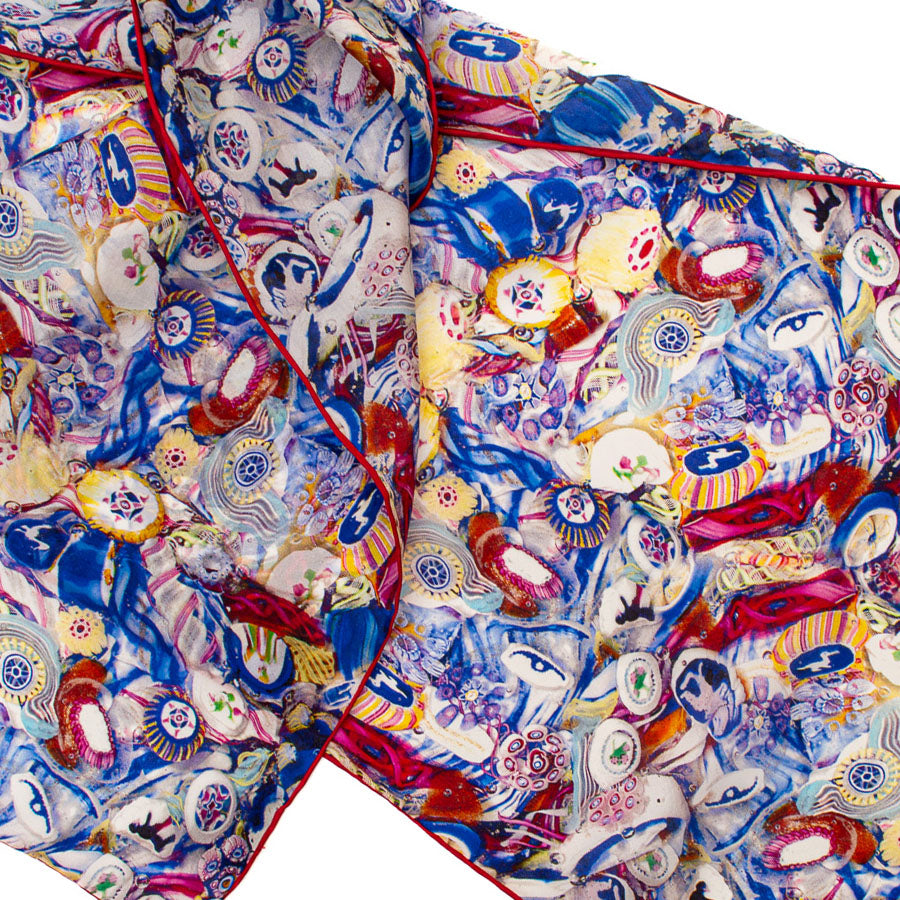 Millefiori Silk Habotai Scarf - Detail