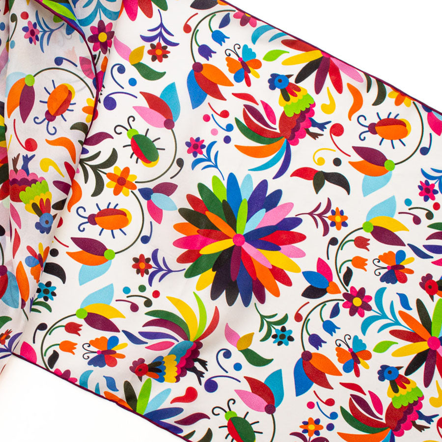 Latin American Silk Habotai Scarf - Detail