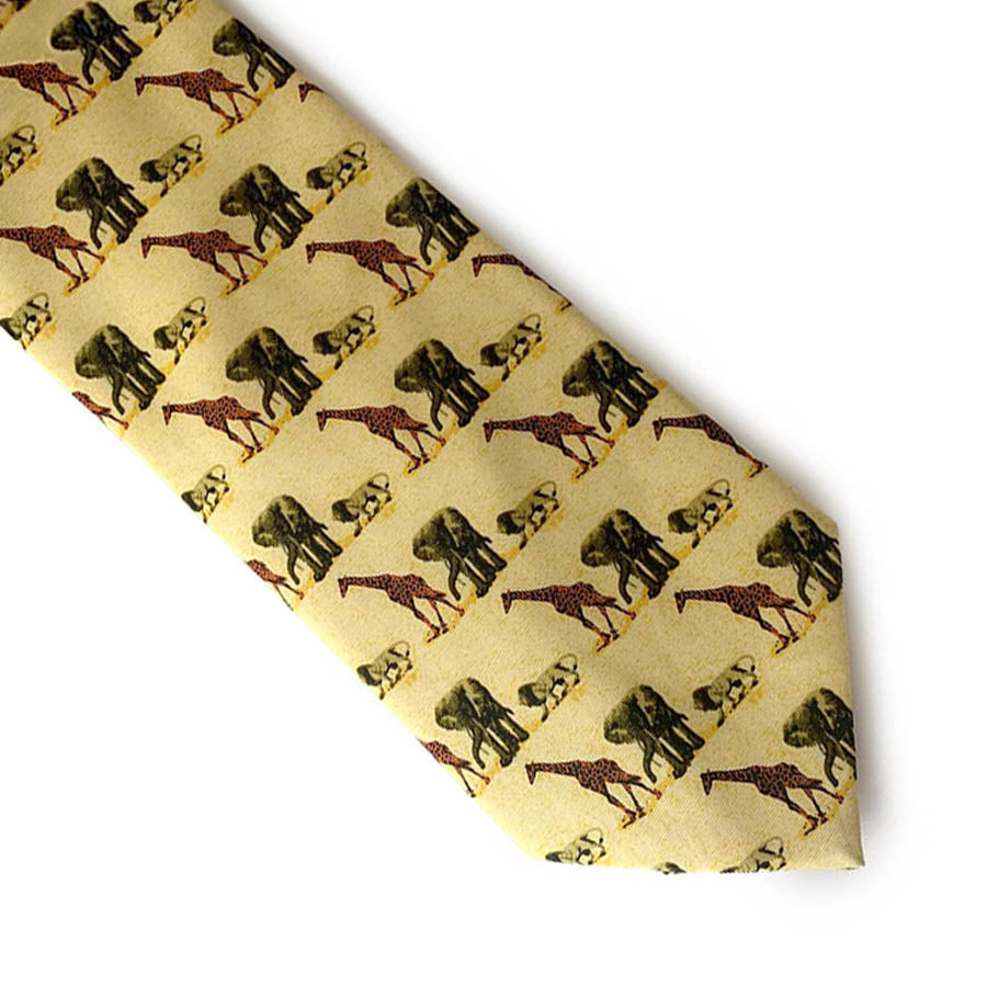 African Wildlife Silk Tie