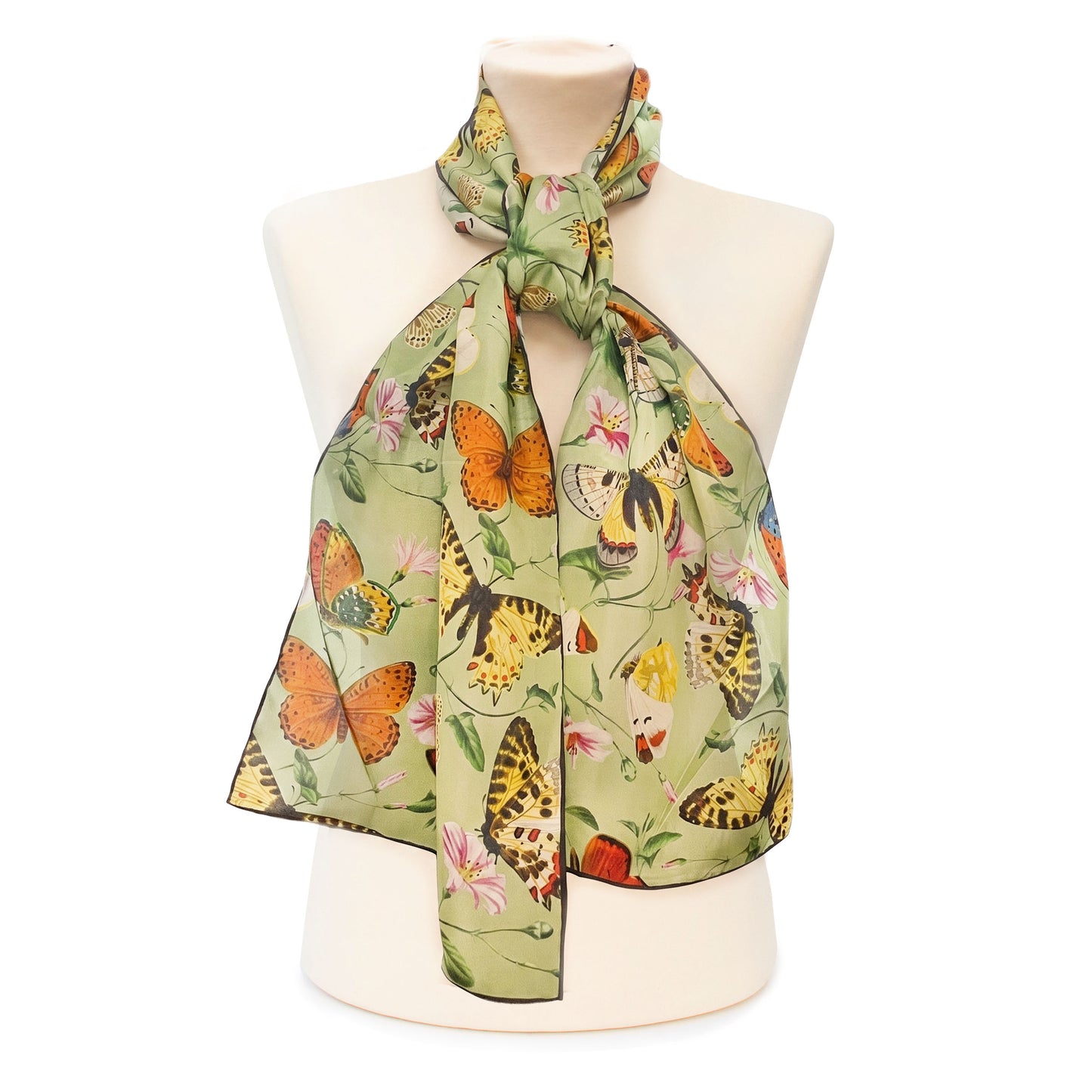 Le Jardin des Plantes Papillons Silk Habotai Sca