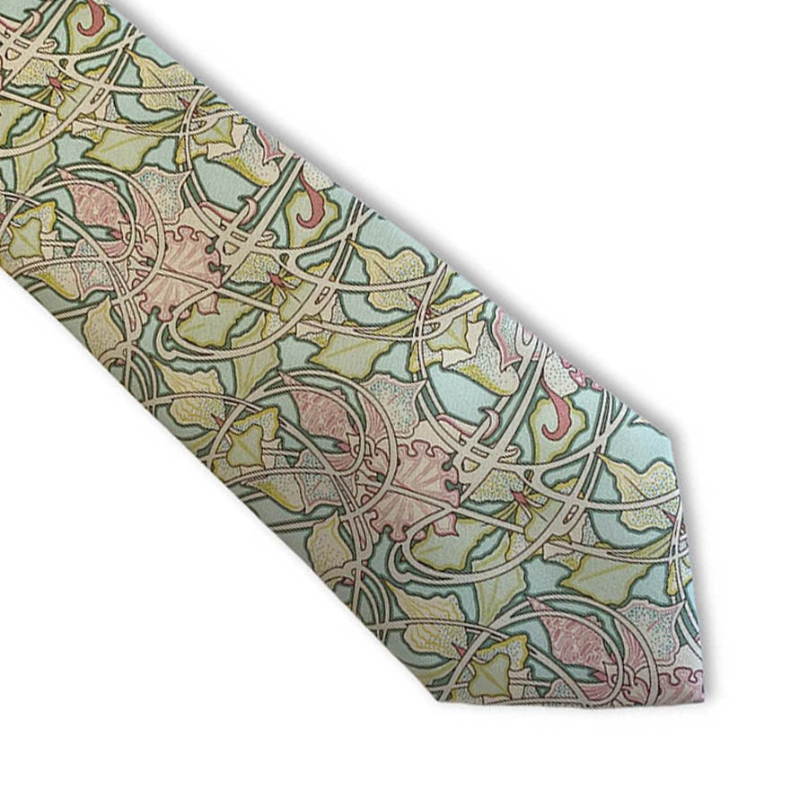 Mucha Wallpaper Silk Tie