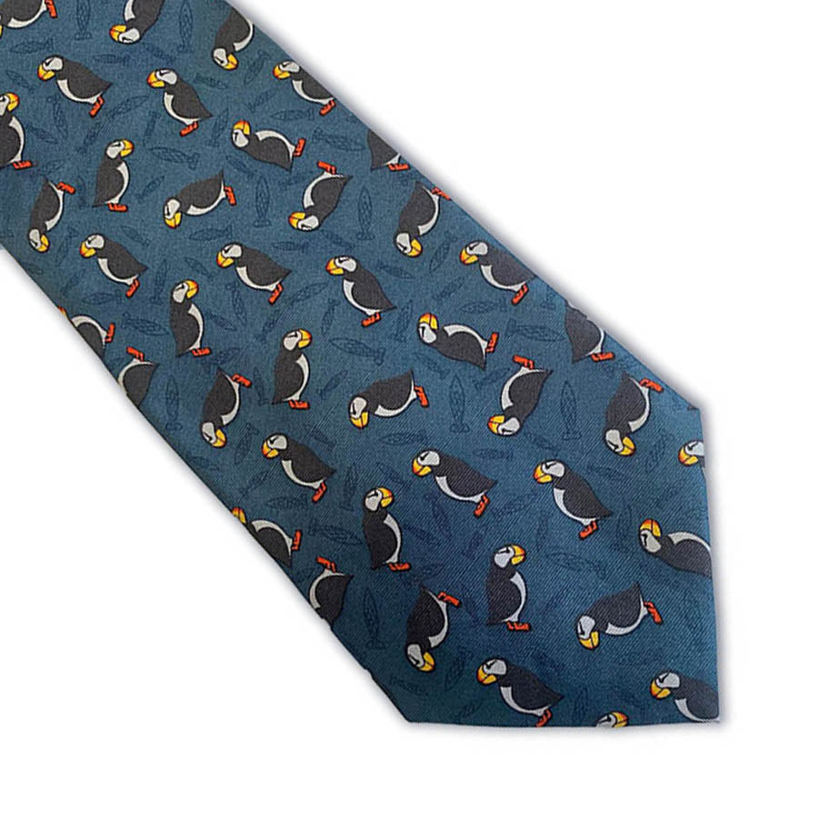 Puffins Silk Tie