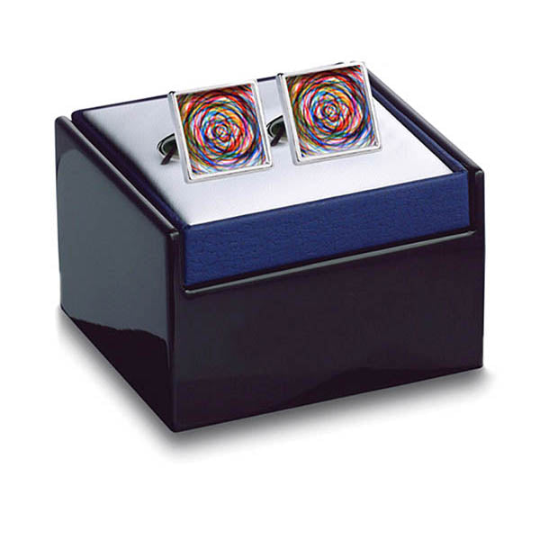 Colour Swirl Cuff Links in box