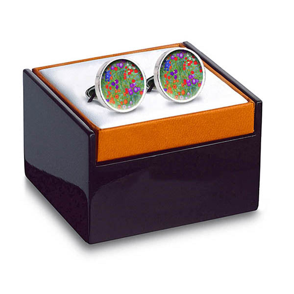 Klimt Flower Garden Cuff Links in box