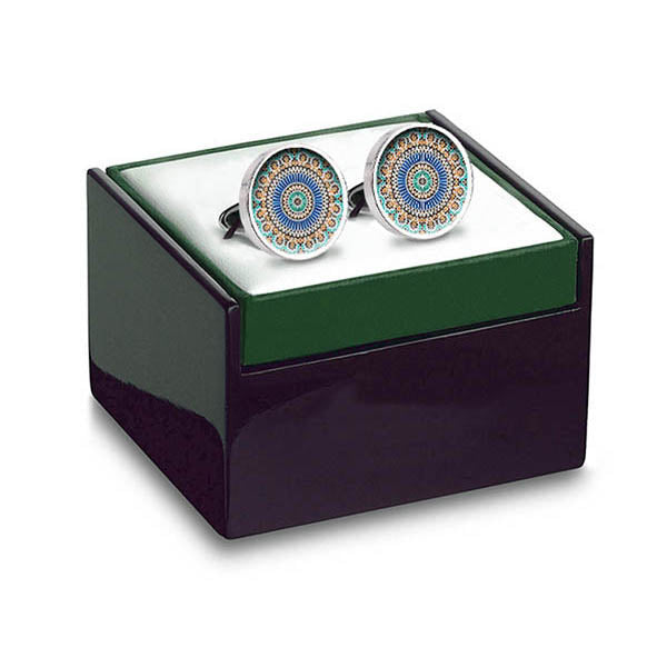 Marrakesh Blue Cuff Links in box