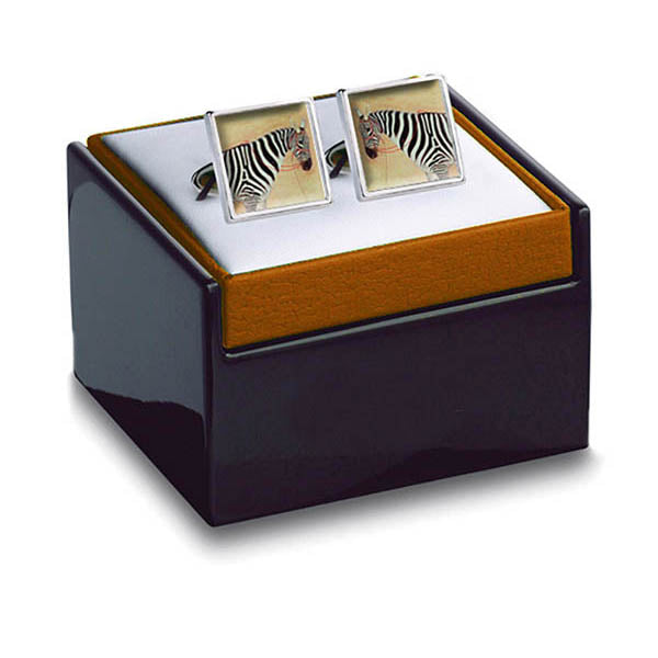Zebra Cuff Links - boxed