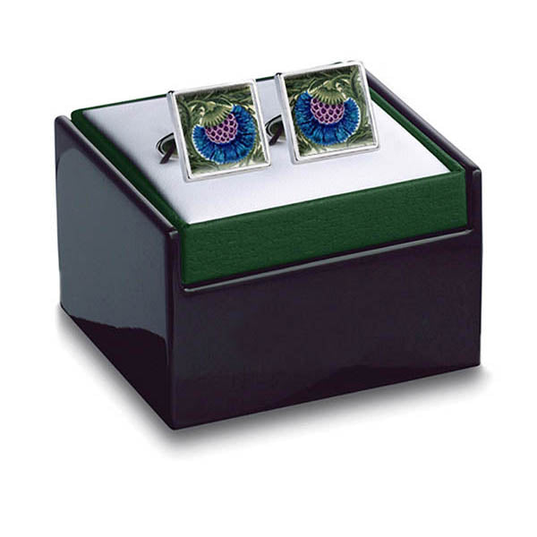 De Morgan Flowers Blue Cuff Links