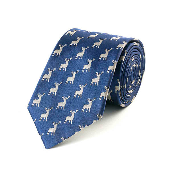 Stag Navy Silk Tie
