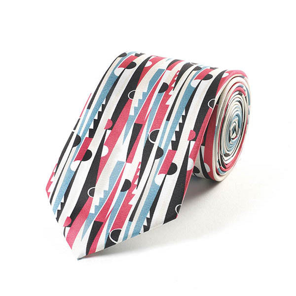 Deco Black and Red Silk Tie