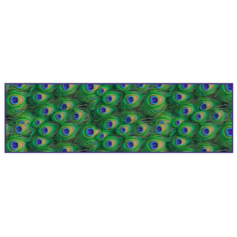 Peacock Feathers Chiffon Scarf Flat