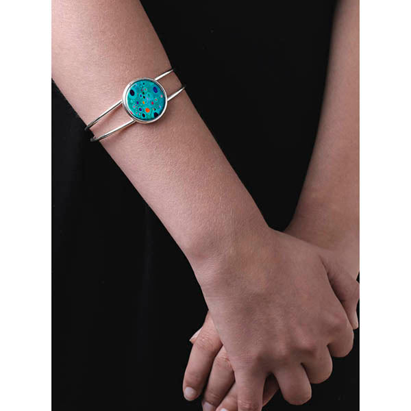 Klimt Turquoise Bangle - worn