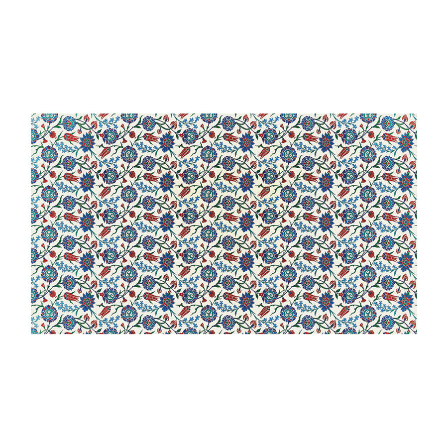 Iznik Flowers Habotai Silk Wrap flat