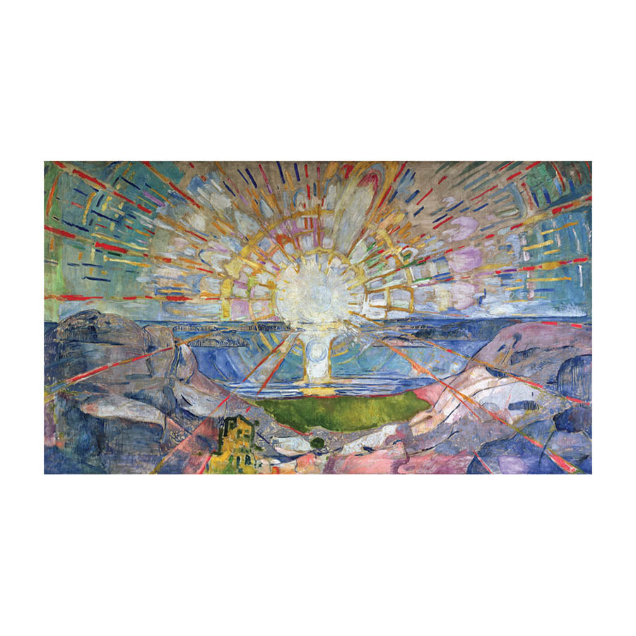 Munch Sunset Habotai Silk Wrap flat