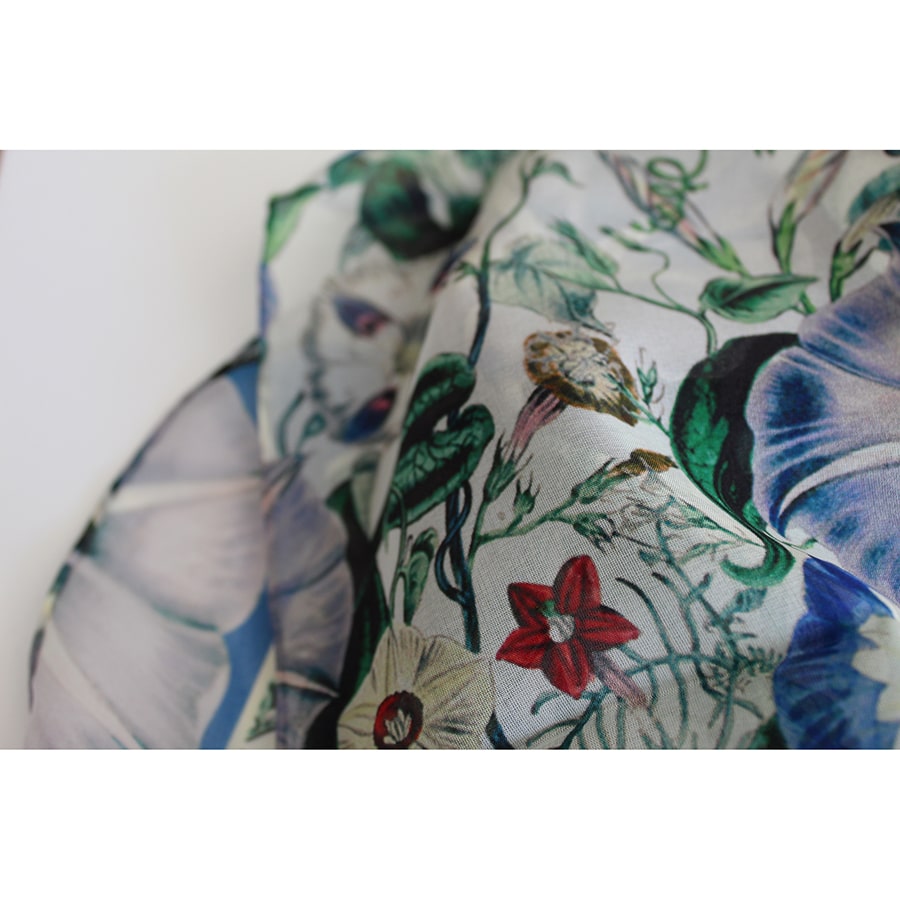 Morning Glory Silk Chiffon Scarf - Detail 2