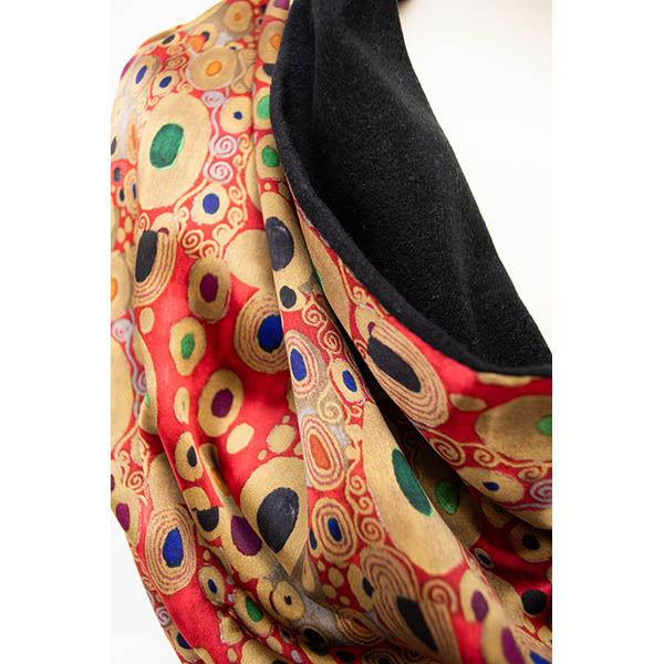 Klimt Red Poshmina Stole - Detail