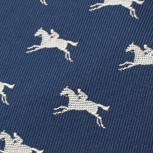 Racehorses Navy Silk Tie