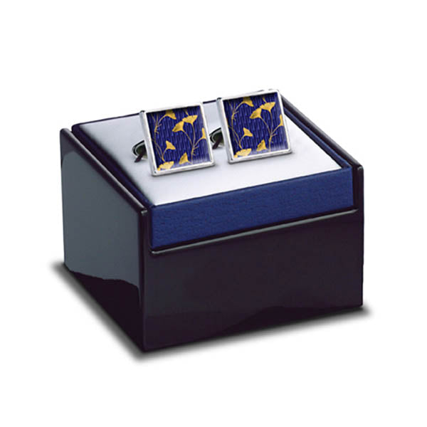 Enamel Gingko Leaf Cuff Links - Boxed