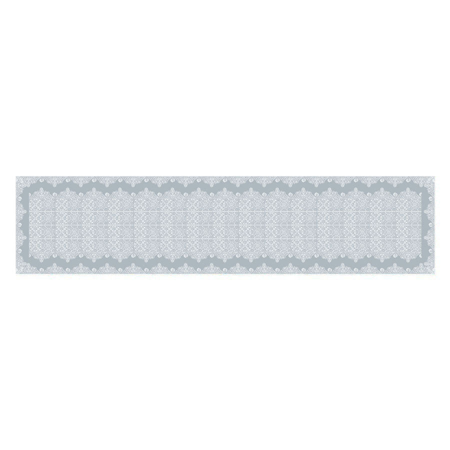 Victorian Lace Habotai Scarf Grey - Flat Artwork
