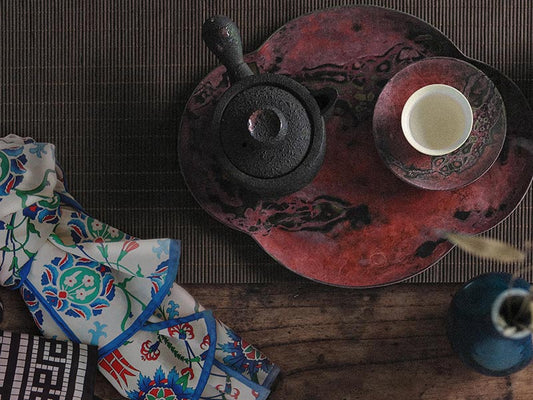Silk Scarf and Chinese Tea Cup