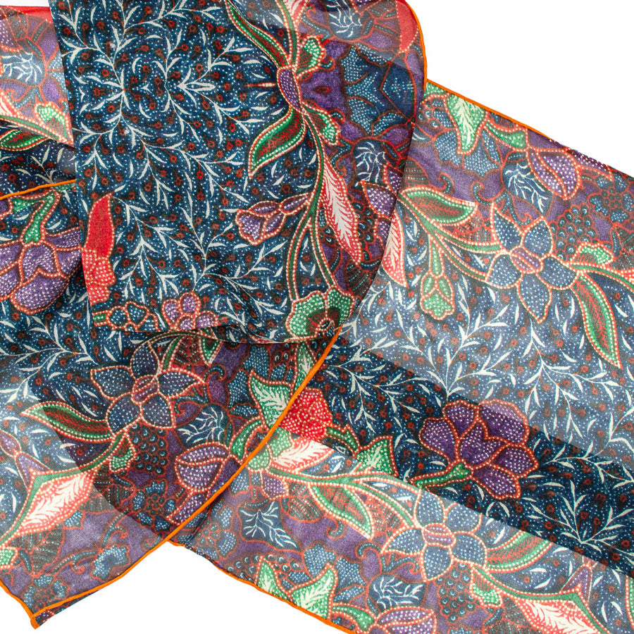 Batik Silk Chiffon Scarf - Detail