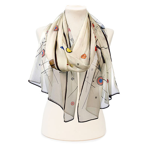 Kandinsky Grey Square Chiffon Scarf