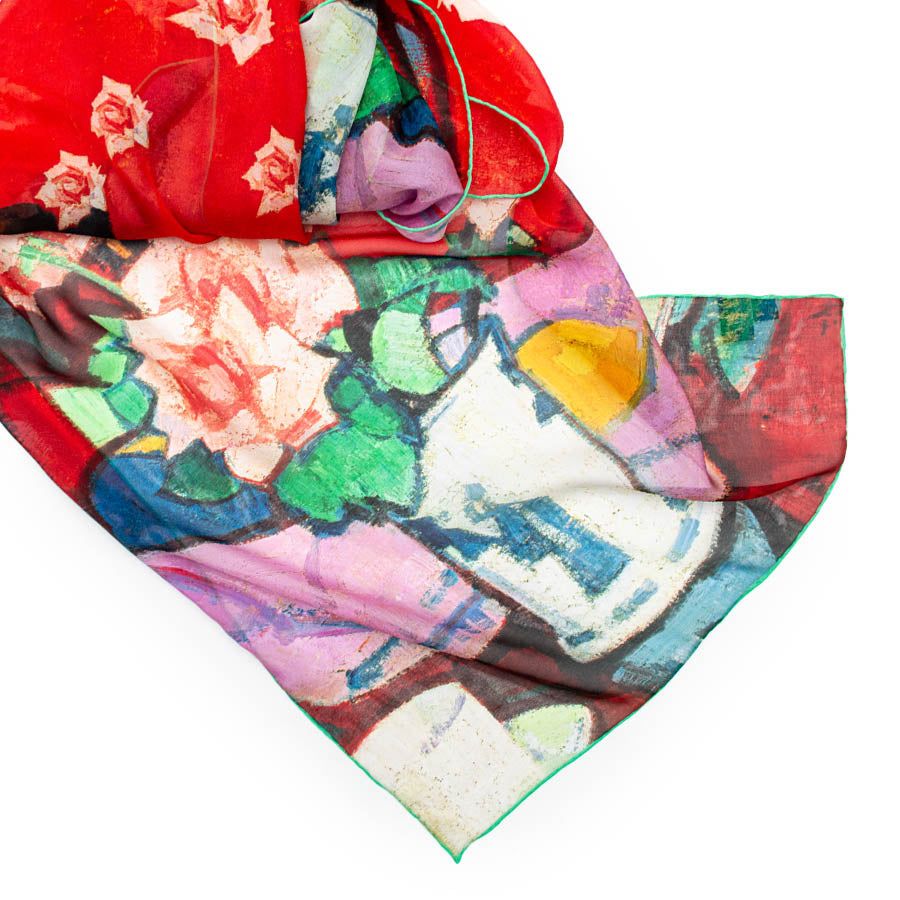 Peploe Roses Chiffon Scarf - Detail