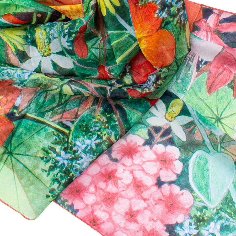 Attraction Silk Chiffon Scarf - Detail