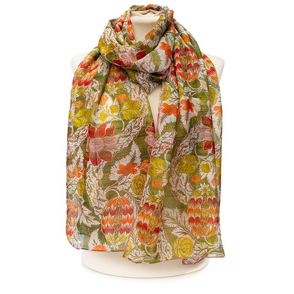 Autumn Forest Silk Chiffon Scarf