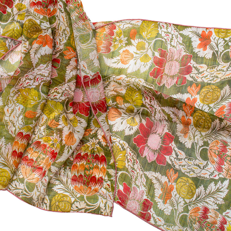 Autumn Forest Silk Chiffon Scarf - detail
