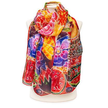 Frida Portrait Silk Chiffon Scarf