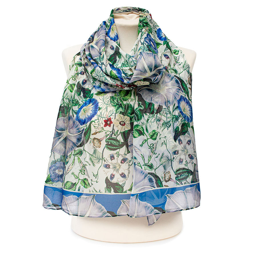 Morning Glory Silk Chiffon Scarf