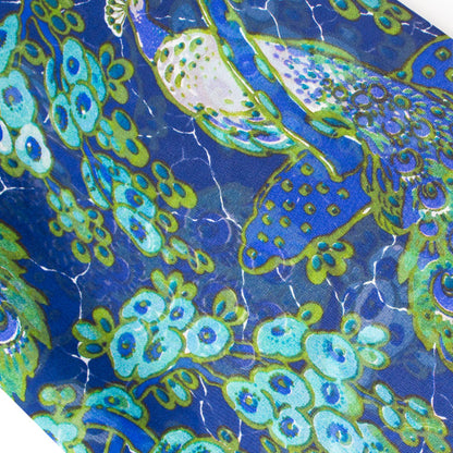 Art Nouveau Peacock Silk Chiffon Scarf - Detail