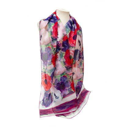 Matisse Anemones Silk Chiffon Scarf - Style 3