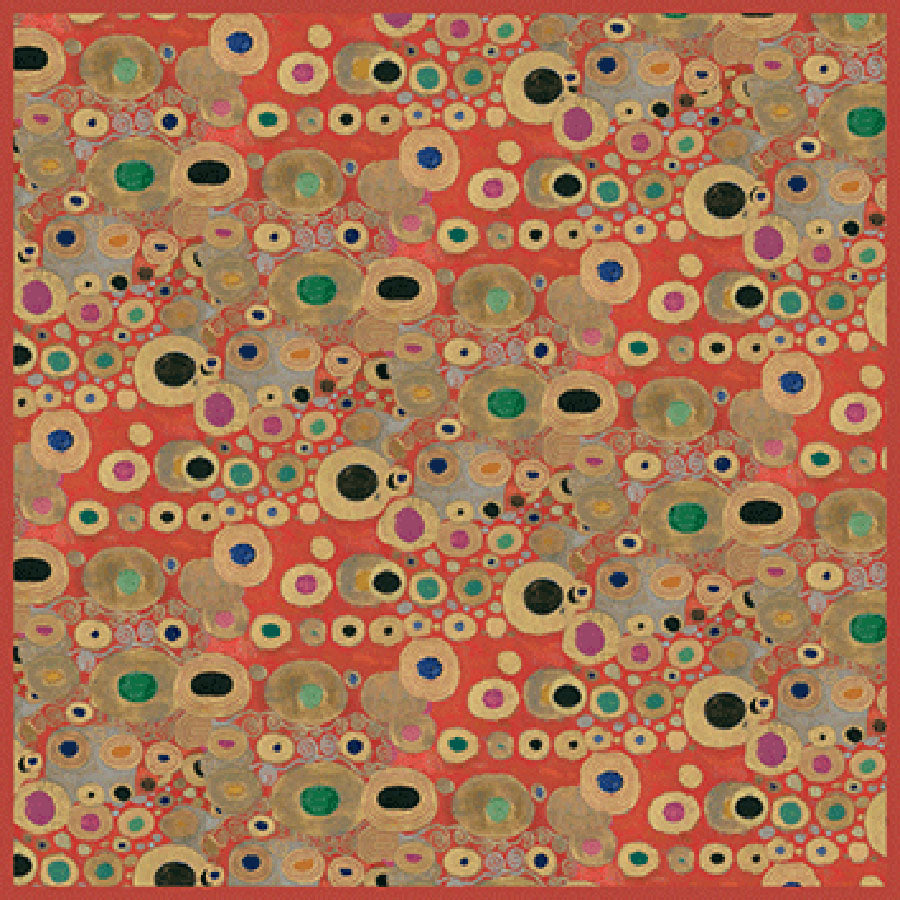 RED KLIMT POCKET SQUARE - Flat Artwork