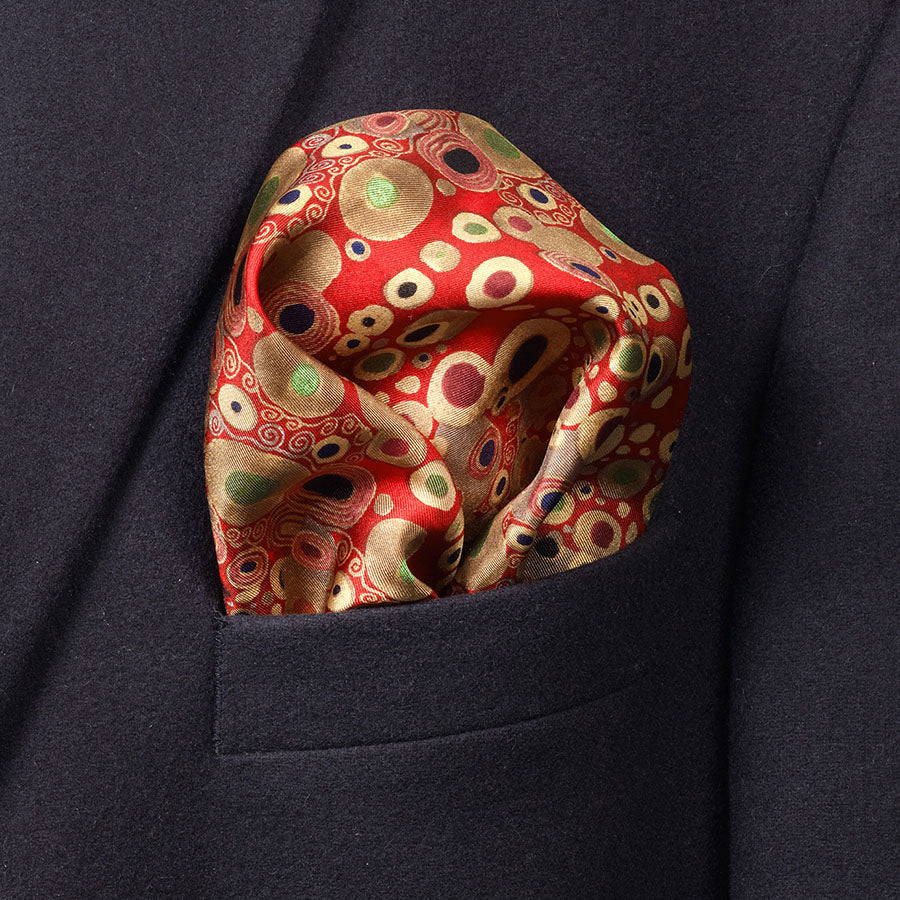 RED KLIMT POCKET SQUARE in Pocket
