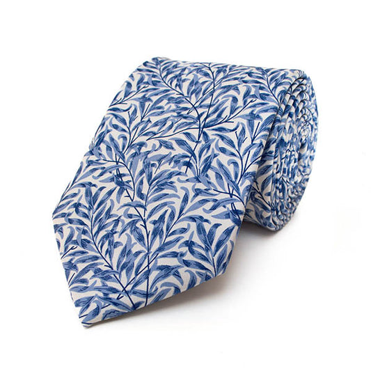 Cannage Tie Blue and White Silk
