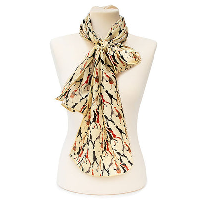 Going to Work Cream Crêpe de Chine Scarf - Style 2