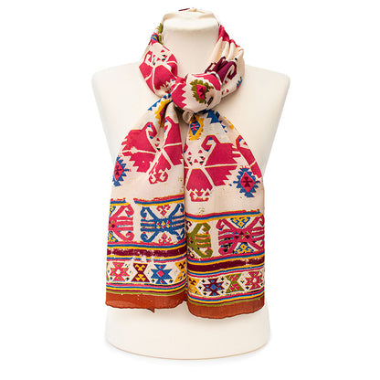 Kilim Multi Crêpe de Chine Scarf