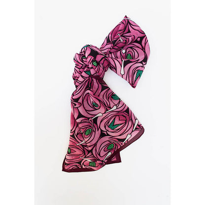 Mackintosh Rose & Teardrop Crêpe de Chine Scarf - Detail