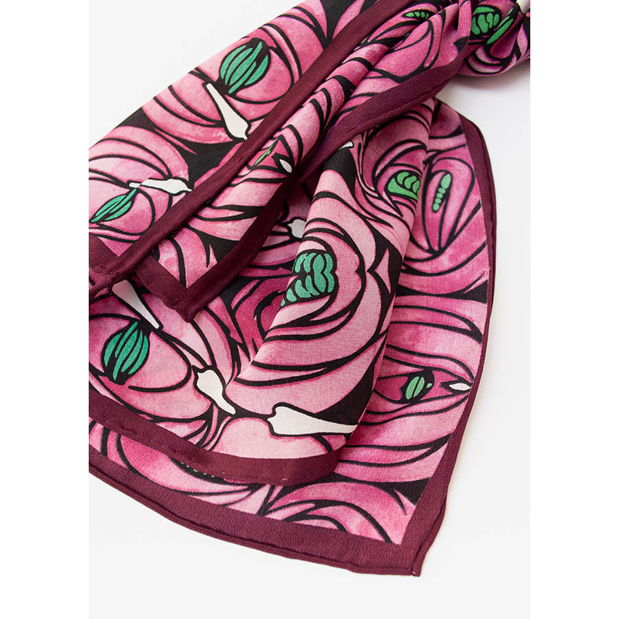 Mackintosh Rose & Teardrop Crêpe de Chine Scarf - Detail 2