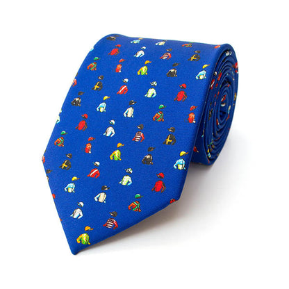 Bryn Parry Jockey Silks Blue Silk Tie