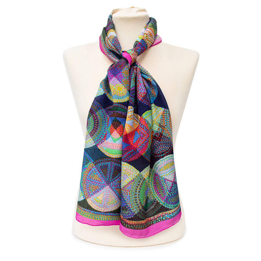 Modernist Quilt Crêpe de Chine Scarf